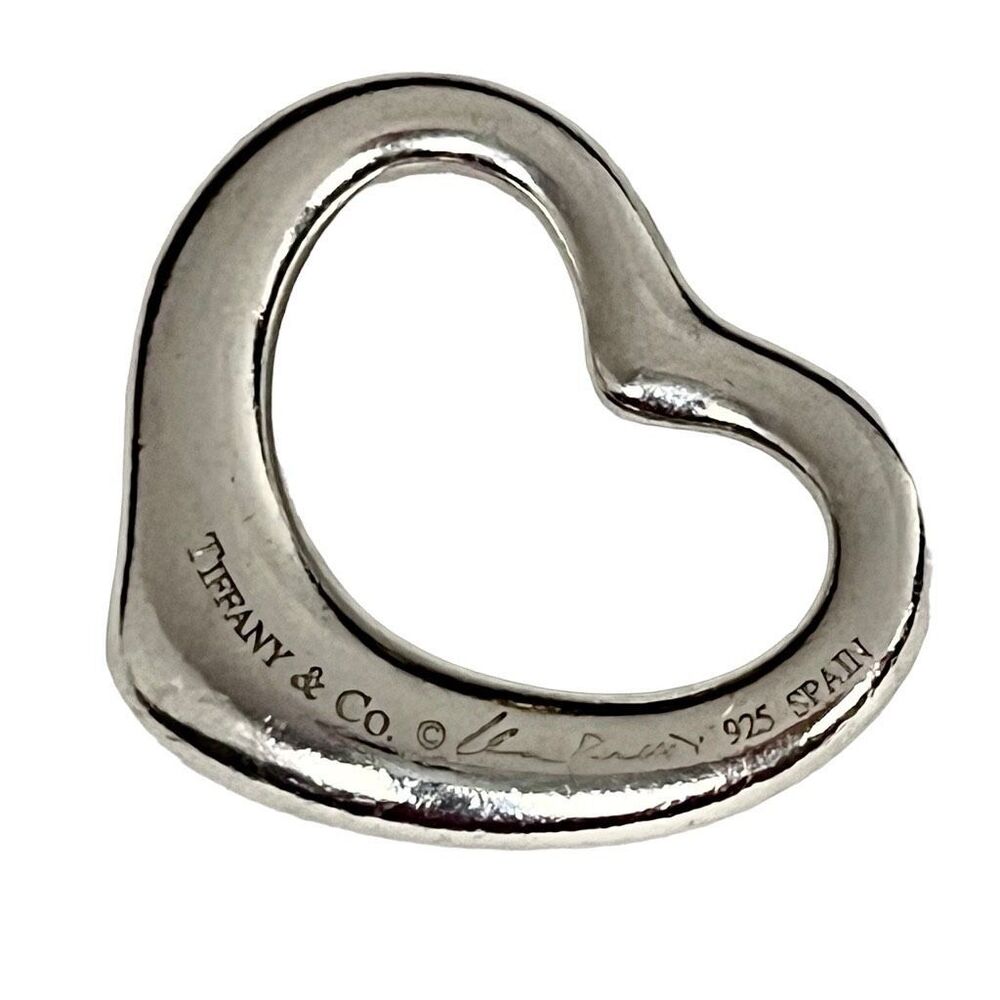 Pendant Only - Tiffany & Co Elsa Peretti Open Heart 23mm x 20mm Pendant - 925 Si